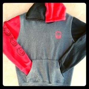Spitfire Hoodie Medium Red Black Gray Blocked NWOT
